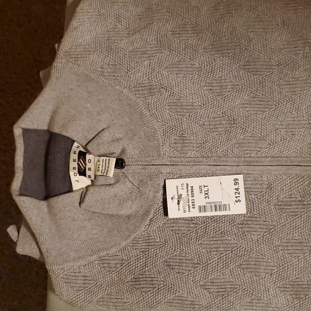 Joseph Aboud quarter zip cashmere blend sweaters. Blue and gray. $100 buys both